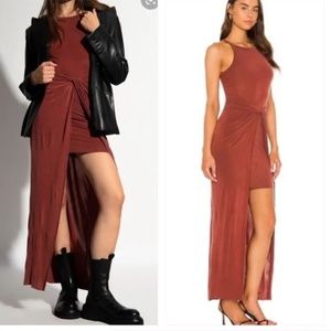 ALLSAINTS Sami Sleeveless Maxi Dress Oxblood Red